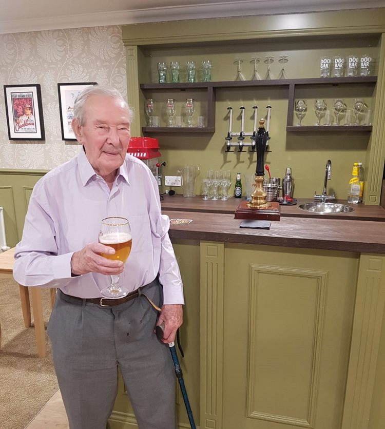 Bottoms up – these residents at a Bracknell care home won’t have to wait until May for a pint